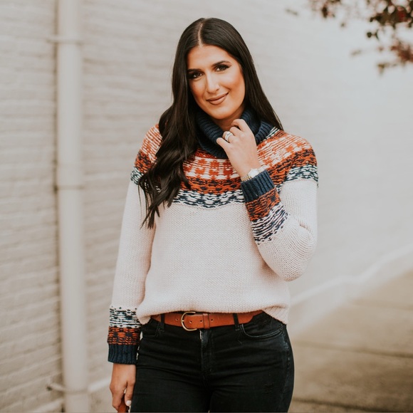 ✨ NWT Women’s Madewell Brookdale Fair Isle Turtleneck Sweater - Picture 1 of 8